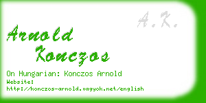 arnold konczos business card